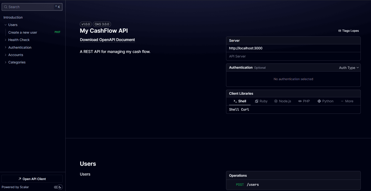 My Cashflow API